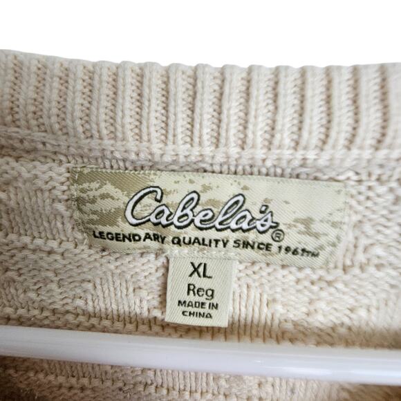 Cabelas Sweater Knit Sweater Women XL Cream Cowboy Print Pullover Sweater Women - Picture 6 of 8